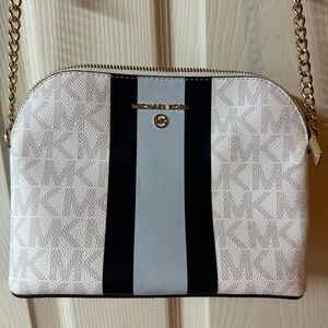 Michael Kors White Crossbody Bag with Gold Chain